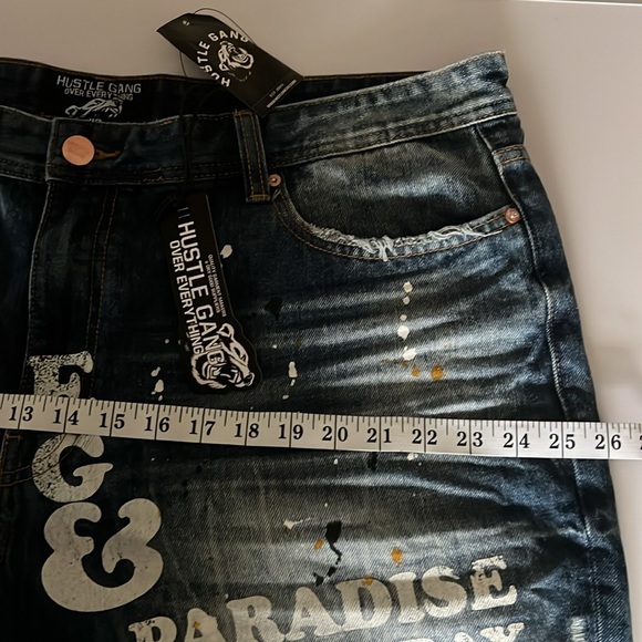 NWT Hustle Gang Over Everything Shorts Men’s Blue Rendezvous Denim Size: 42 - Picture 7 of 9